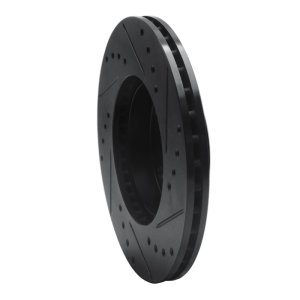 Buick Skylark Brake Rotor (1) - Front Left - R1 Concepts - Drilled & Slotted - Black - `90-`05
